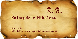 Kolompár Nikolett névjegykártya