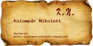 Kolompár Nikolett névjegykártya