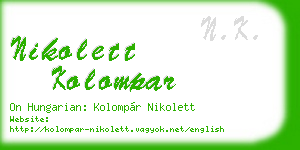 nikolett kolompar business card